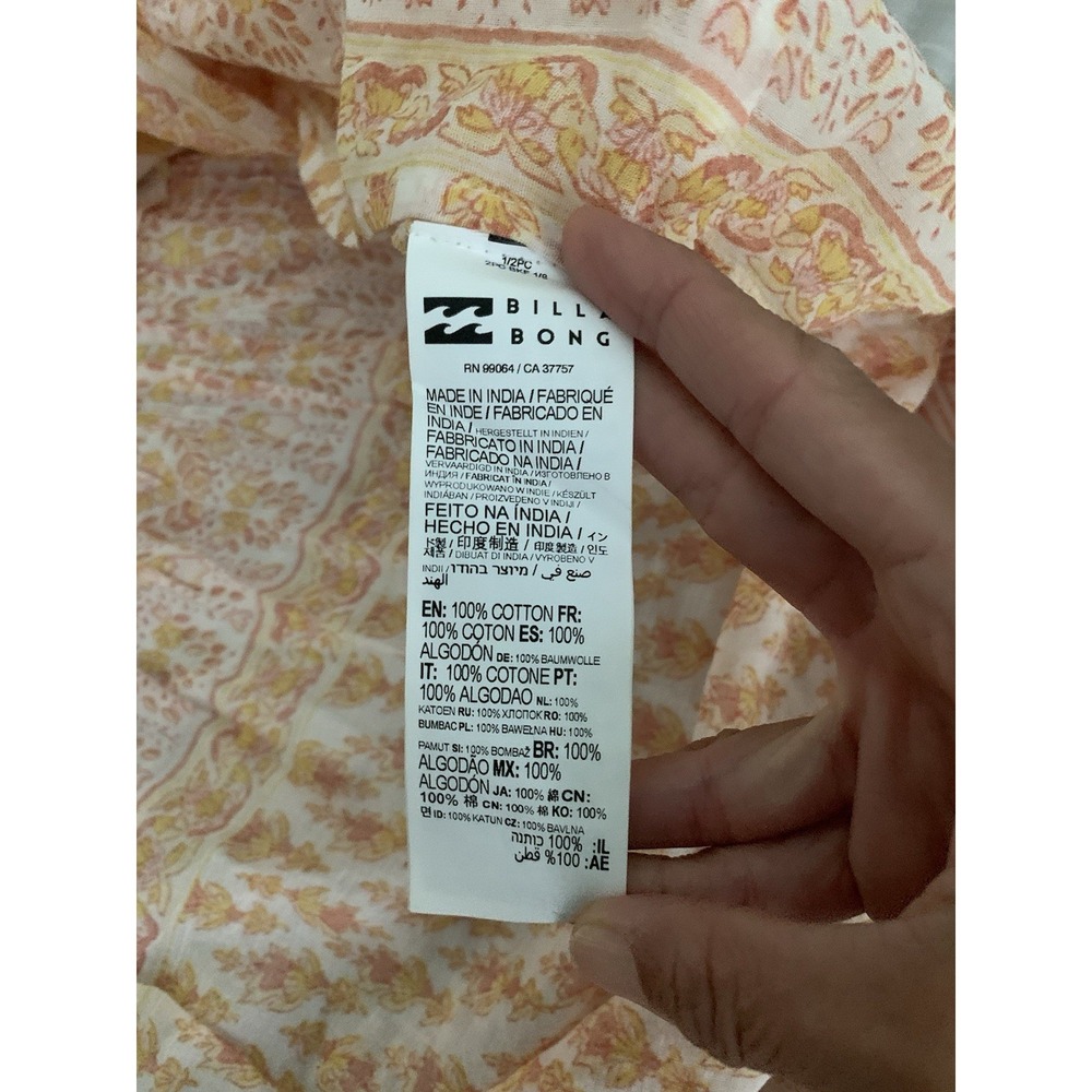 NWT Billabong Endless Sunset Dress SzS 100% Cotton Printed Maxi Boho Cottagecore - Picture 14 of 14